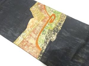 引箔　抽象模様織り出し　名古屋帯